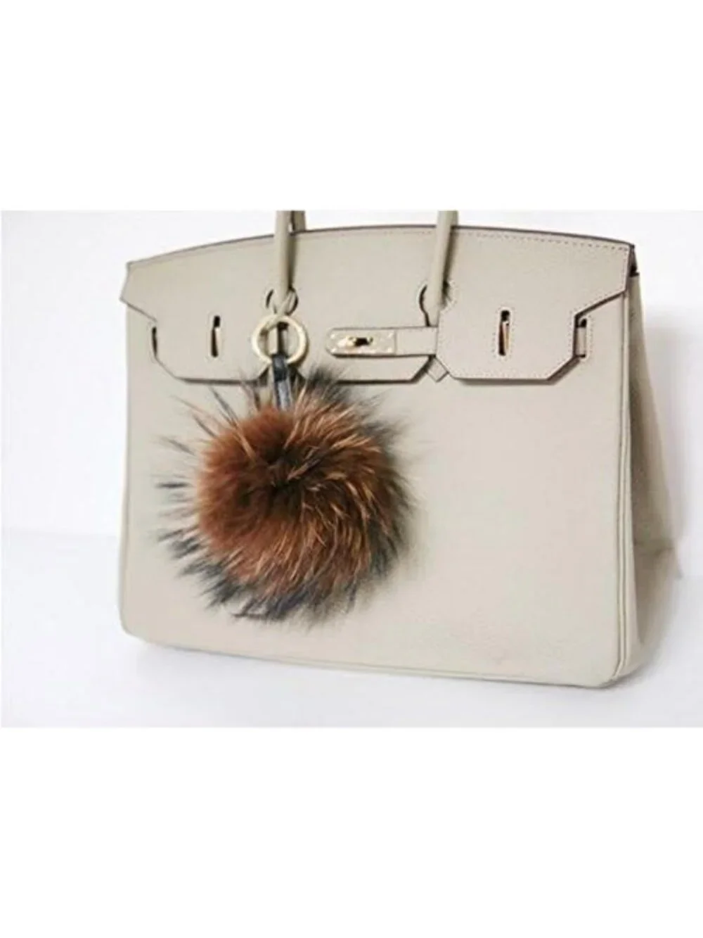 Large Fluffy Pom Pom Keychain - Soft Puffy Ball Bag Charm for Car & Purse